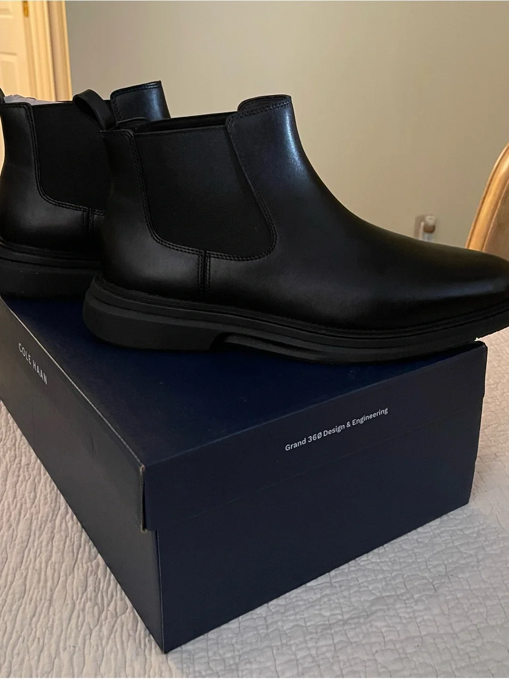 Cole Haan Black Leather Chelsea Boots - Original Grand